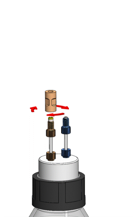 m-VROC II CCS Chip Cleaning Station - Three caps with three sets of lines - NO BOTTLES