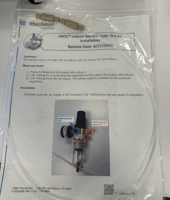 VROC initium 1++ Dry Air Tubing Set Up